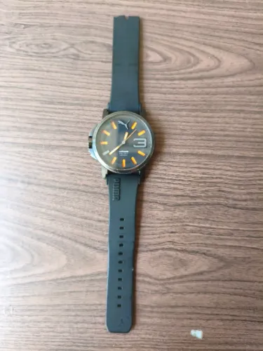 Relógio Puma Ultrasize Preto e Laranja, Original