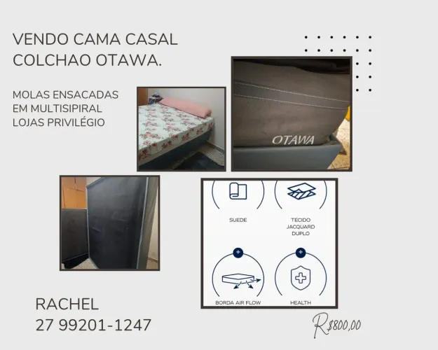 Cama box casal, molas ensacadas, novíssima!