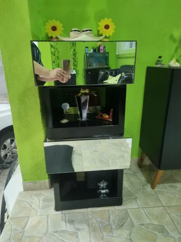Criados mudo /mesa de centro em espelho e MDF preto