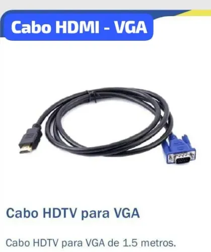 Cabo HDMI para VGA 1,5 Metros de Cabo