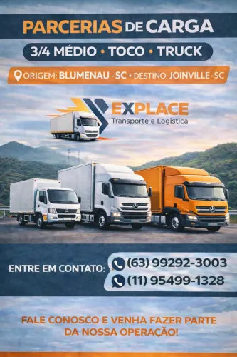 AGREGAMOS 3/4, TOCO E TRUCK ROTA FIXA BLUMENAU x JOINVILLE