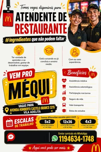 Atendente de Restaurante