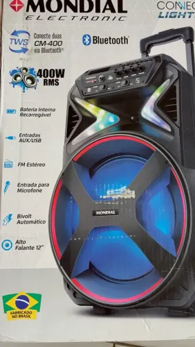 CAIXA DE SOM MONDIAL CM-400 - Nunca Usado