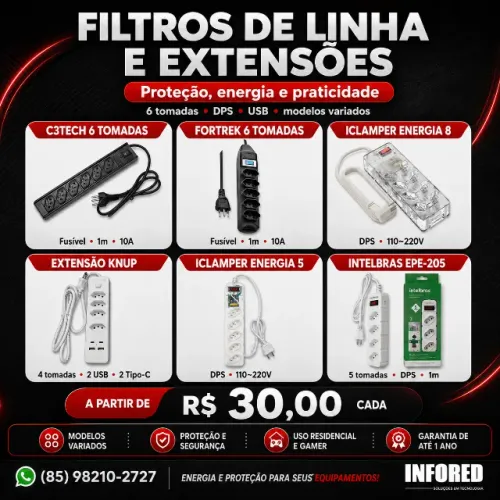 Filtros de Linha e Extensões