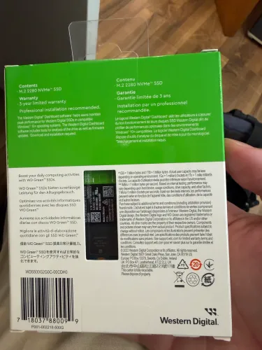 SSD WD Green SN350 500GB NVMe M.2 ? Novo Lacrado