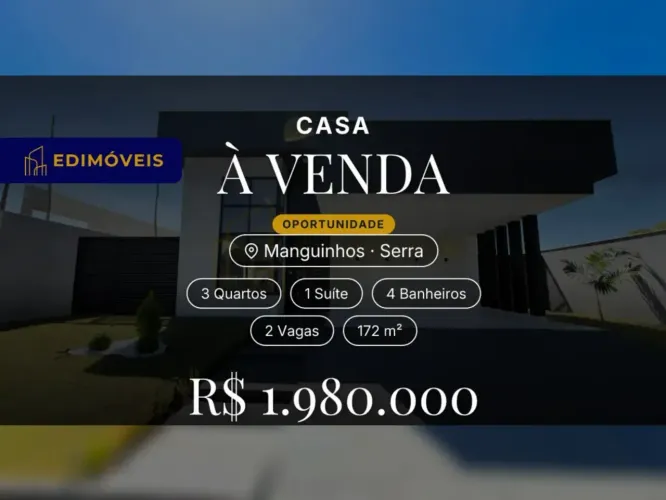 Casa 3 quartos em condomínio em Manguinhos, espaço e qualidade de vida