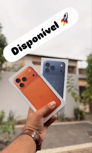 iPhone 17 Pro Max - Lacrado laranja e azul 
