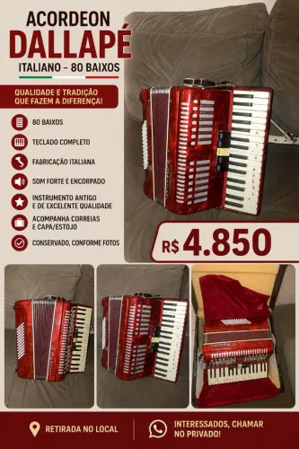ACORDEON DALLAPÉ - 80 BAIXOS
