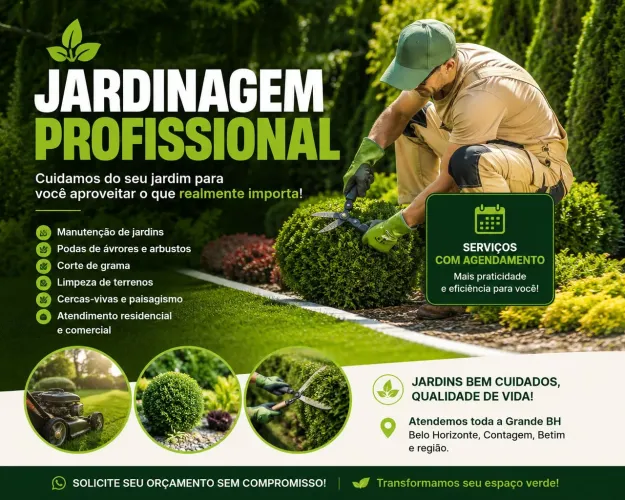 ? Jardinagem Profissional em BH e Região | Podas, Limpeza e Manutenção de Jardins<br>