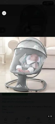 Cadeirinha de balanço bebê automática ,mastela com bluetooth