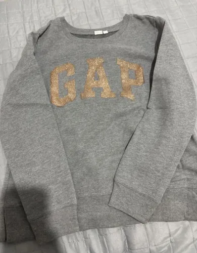 Moletom Gap Cinza com Glitter Dourado