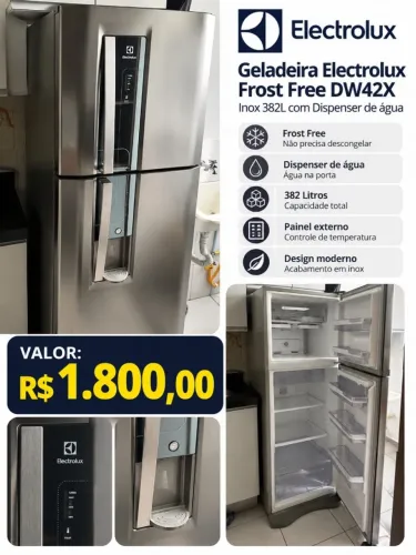 Geladeira Inox Eletrolux 382L