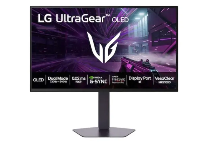 Monitor Oled 27 LG  27GX790B-B 27", 720Hz HD, 540Hz QHD 2K, 0.02ms 