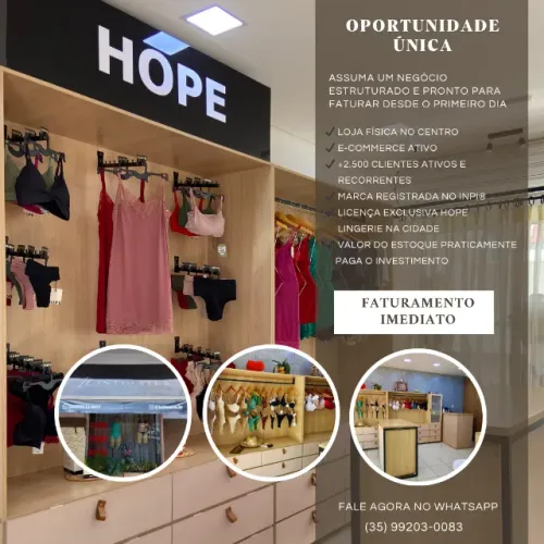 Loja de moda íntima à venda em Santa Rita do Sapucaí