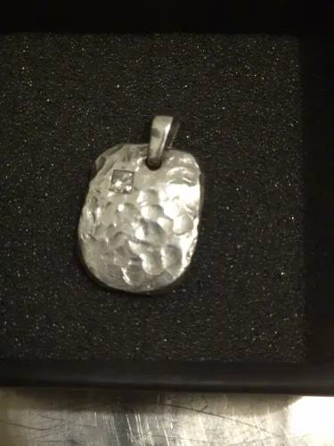 Pingente Prata com Diamante Natural 0,42ct Certificado IGL - Joia Artesanal