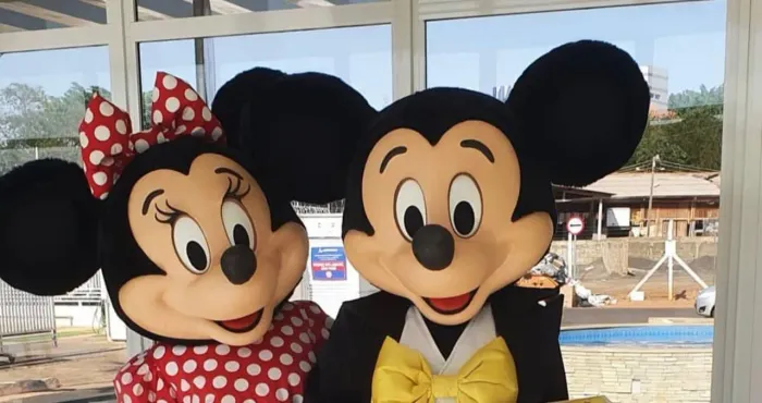 Vendo cabeças Mickey e Minnie, material Látex, usadas