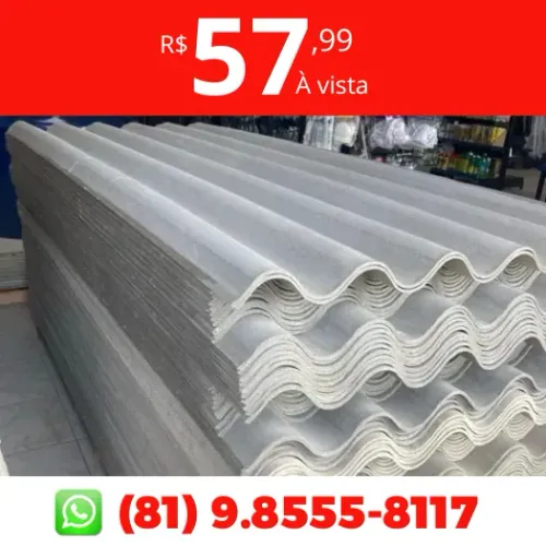 Telha fibrocimento 1,83m x 1,10m / 5mm (Eternit)