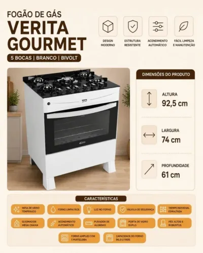 FOGÃO VERITA GOURMET 5B