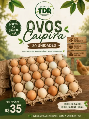 Ovos caipira direto da granja