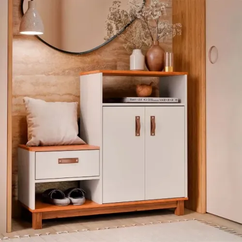 Armário Multiuso Sapateira Organic 2 Portas e 1 Gaveta PROMOÇÃO