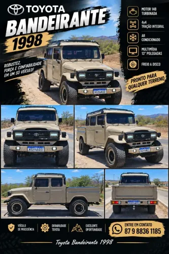 Toyota Band.Picape Chassi Longo Diesel 1998