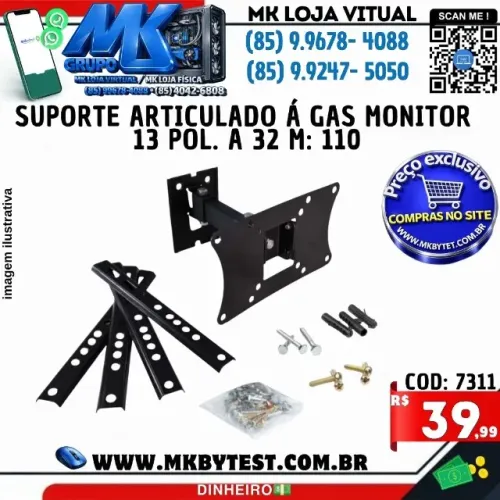 Suporte TV Universal 15-55 Articulado Reforçado Até 30 K