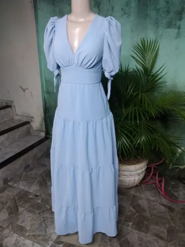 Vestido/festa Azul bebê três Marias