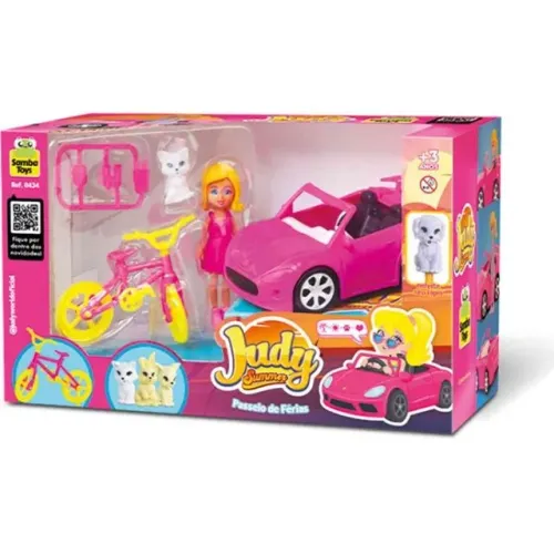 Boneca Judy Carro Esportivo e Pet - Samba Toys
