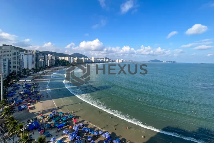 Apartamento frente mar com varanda gourmet vista mar e lazer na Praia das Astúrias, Guaruj