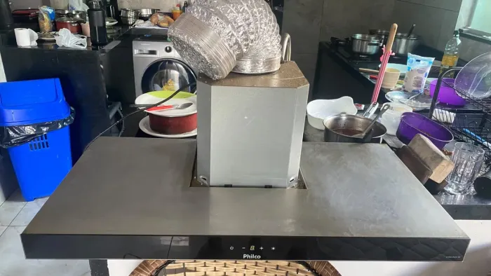 Coifa de teto Philco 80cm inox 3 funções e led para noite