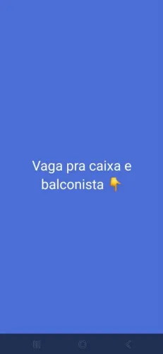 Vaga para caixa e balconista