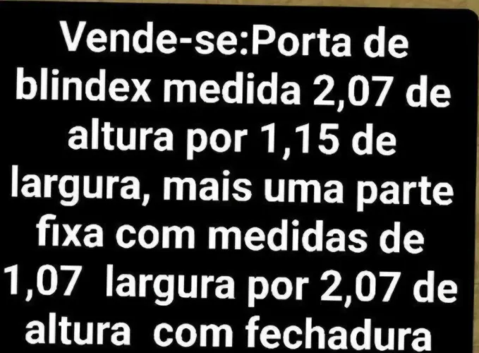 Porta de blindex de correr duas folhas 