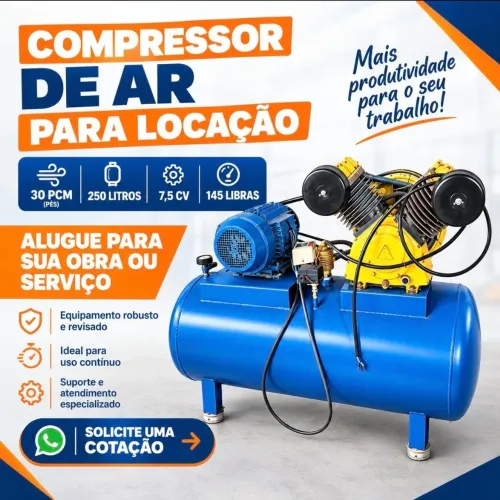 Locação de compressor de ar industrial