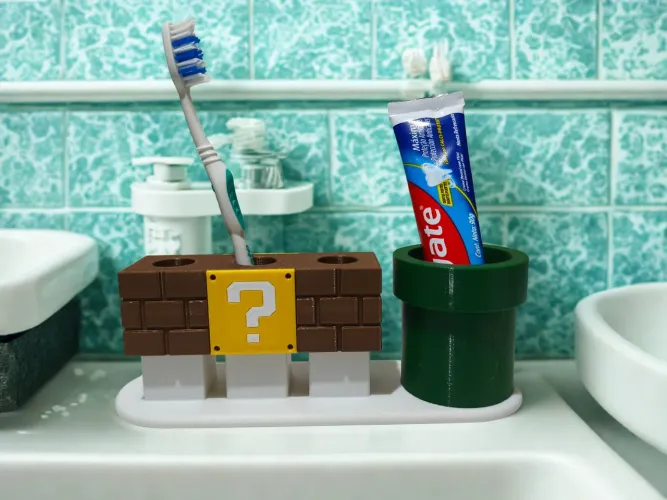 Porta escovas de dente super Mario