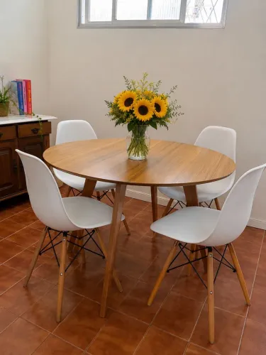 Mesa 120 cm tampo de madeira mdf 