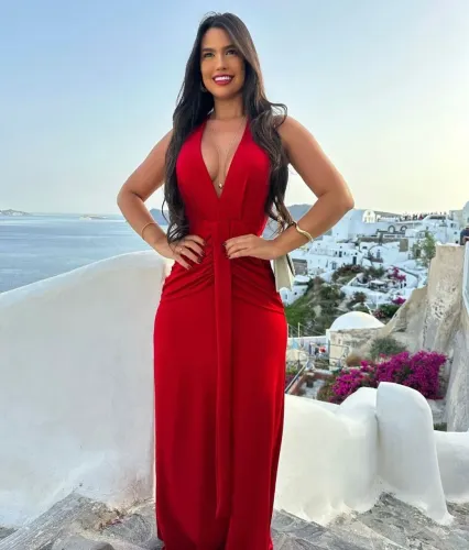 Vestido longo, cor verde musgo TAM M - 100,00