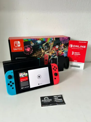 Nintendo Switch V2 Impecável + 3 Meses de Assinatura (Aceito Cartão)