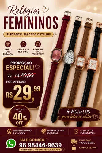     ? Relógios Femininos: Elegância que Combina com Você