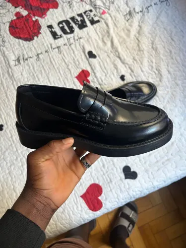 mocassim / loafer zara preto couro 40