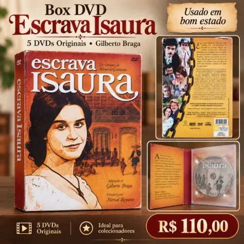 Box DVD Escrava Isaura 5 DVDs Original de Gilberto Braga por R$ 110