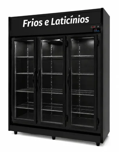 EXPOSITOR AUTO SERVIÇO RESFRIADOS 3 PORTAS TOTAL BLACK - 220V