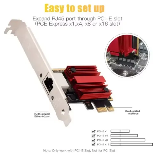 Placa De Rede Pcie 2500mbps Ultra Gigabit 2.5gb Rj45 Fenvi