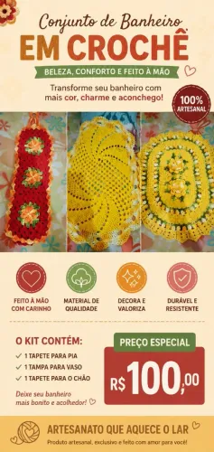 Conjunto para baleiro em crochê