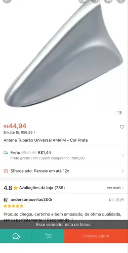 Atena tubarão universal - prata 