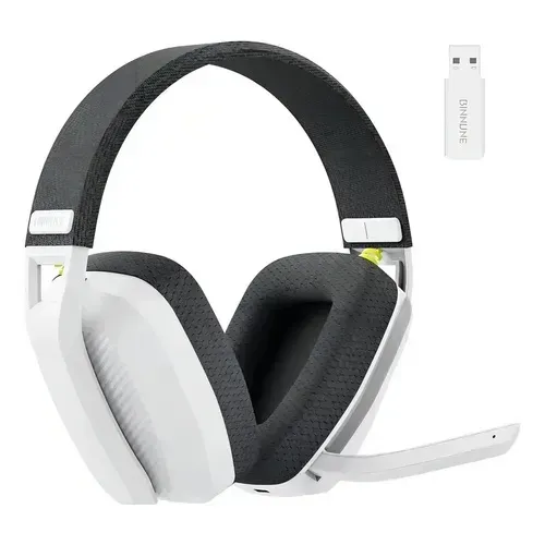 ? Headset Gamer Sem Fio Binnune BW06 - Branco | R$ 180