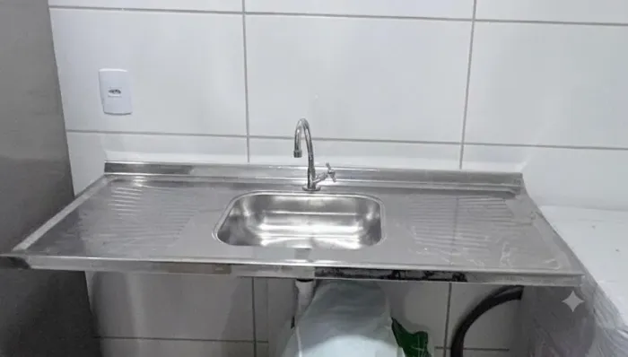 Pia para Cozinha em Aço Inox 120x52cm