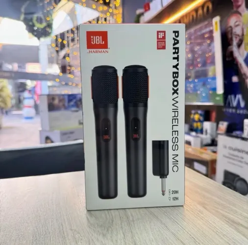 KIT 2 MICROFONES JBL PARTYBOX WIRELESS MIC | NOVO E LACRADO