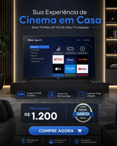 Smart TV Philco 42" Led Full HD