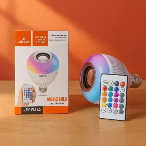 Lâmpada LED RGB com Som Bluetooth LEY-WJ-L2 Lehmox