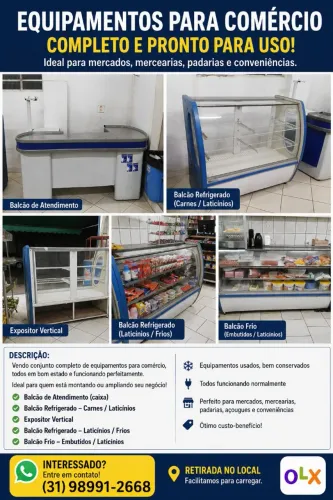 EQUIPAMENTOS PARA COMÉRCIO, COMPLETO E PRONTO PARA USO